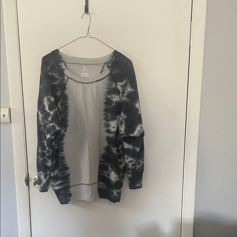 JCPenney Black and White Tie-Dye Sweater